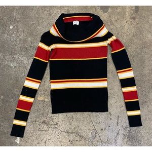 RENVY Striped Knit Off The Shoulder Long Sleeve